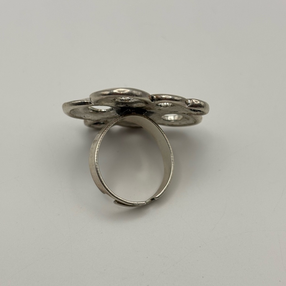 Brutalist Abstract Cluster Adjustable Statement Ring - Picture 5 of 11